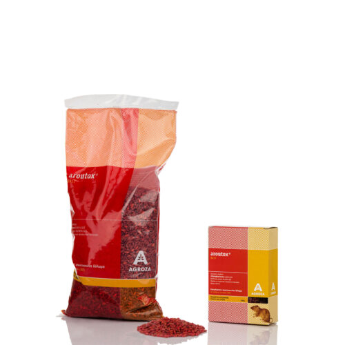 AROUTOX Τρωκτικοκτόνο δόλωμα σε σπόρους (σιτάρι). Ισχυρό αντιπηκτικό μιας λήψης για γεωργική και οικιακή χρήση με chlorophacinone 0,005%.